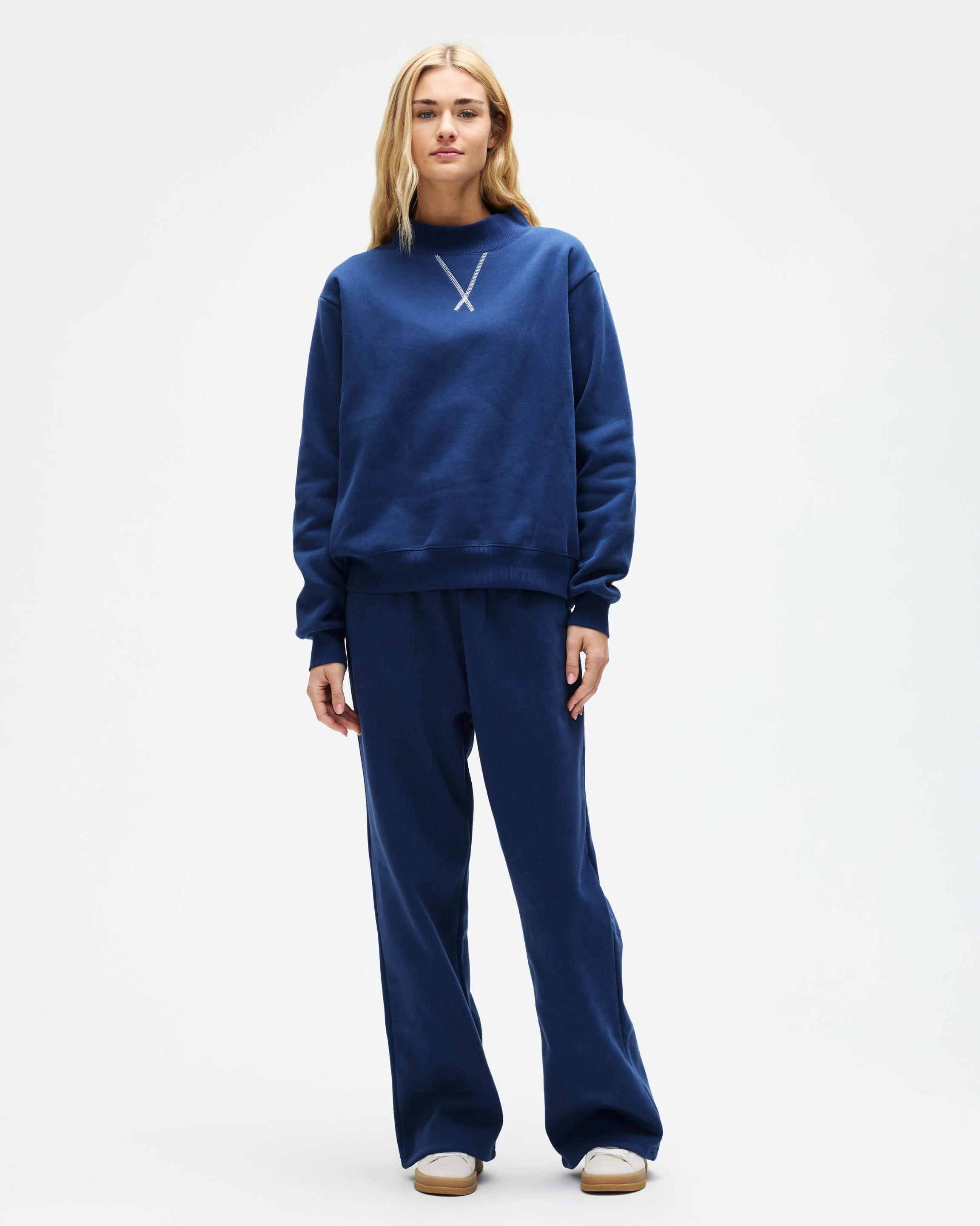 Classic Mockneck - Denim + White - Image 2