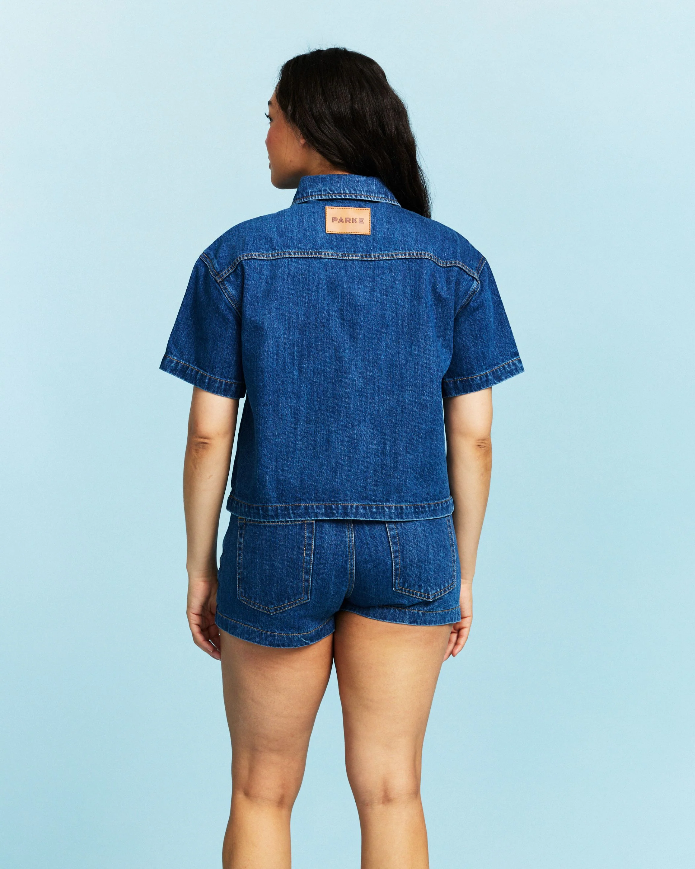 Denim Mini Shorts - Medium Wash - Image 4