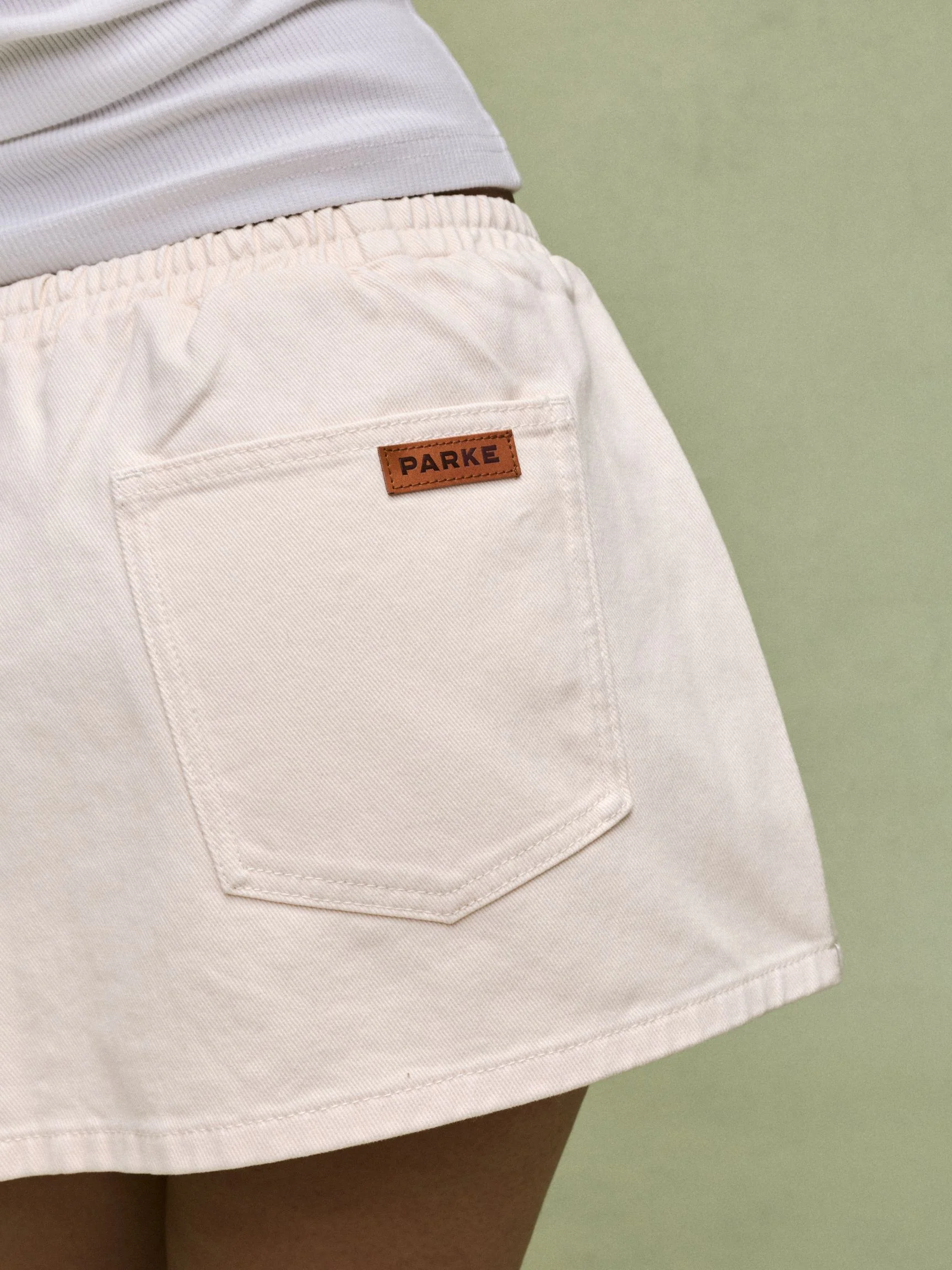 Elastic Mini Skirt - Cream - Image 5