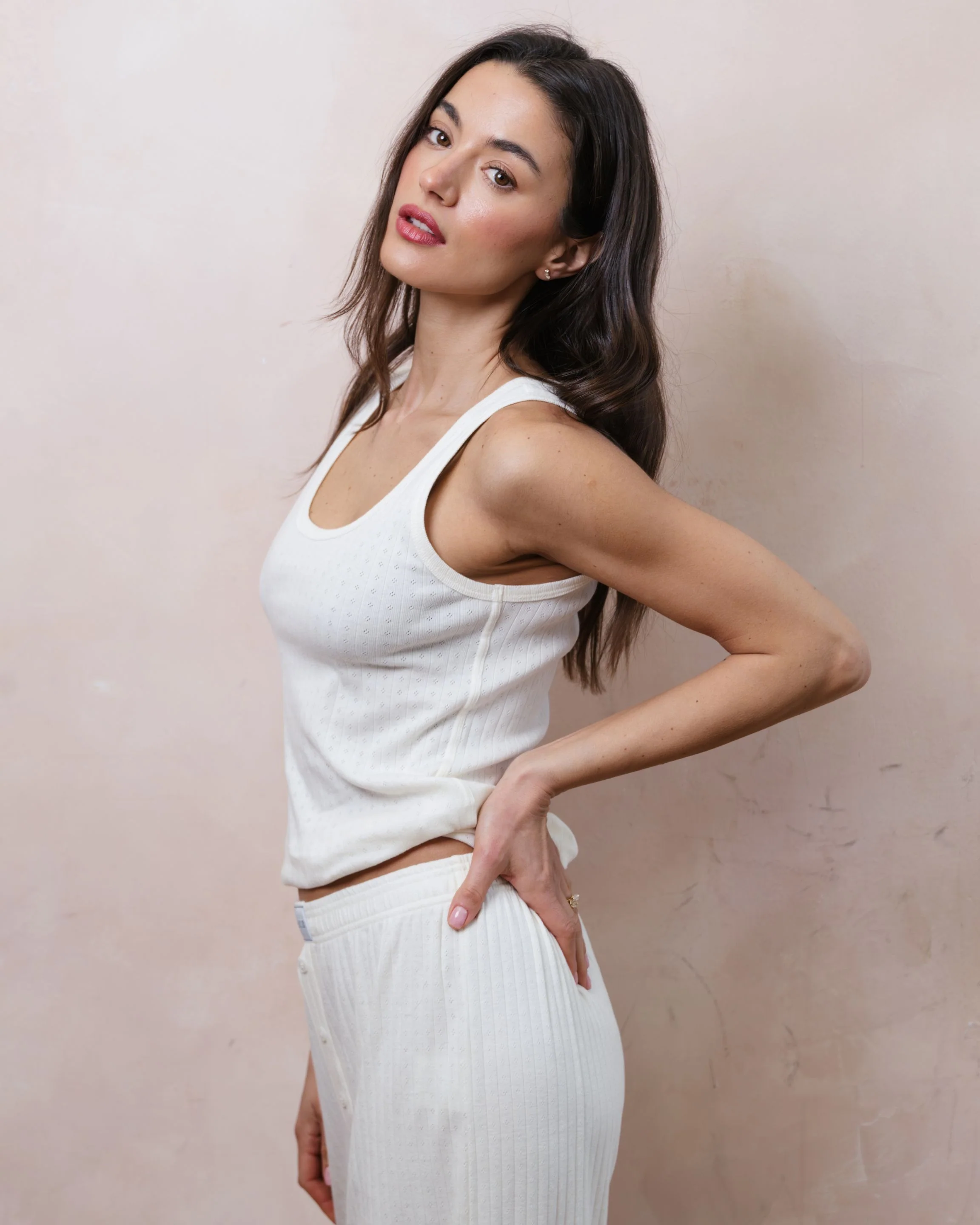 Pointelle Tank - Pearl - Image 3