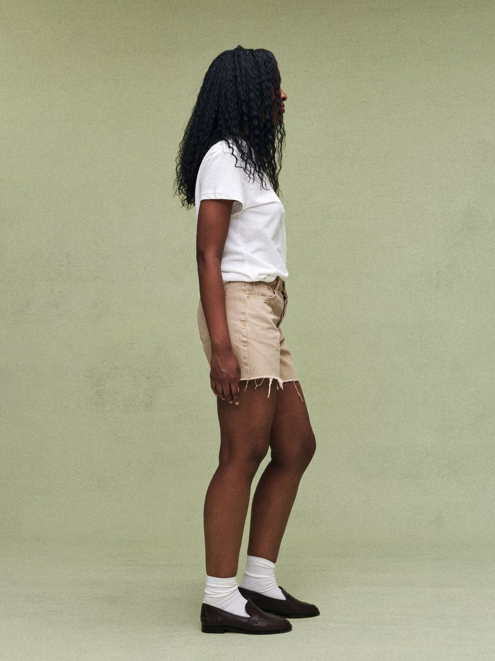 Long Baggy Shorts - Camel - Image 3