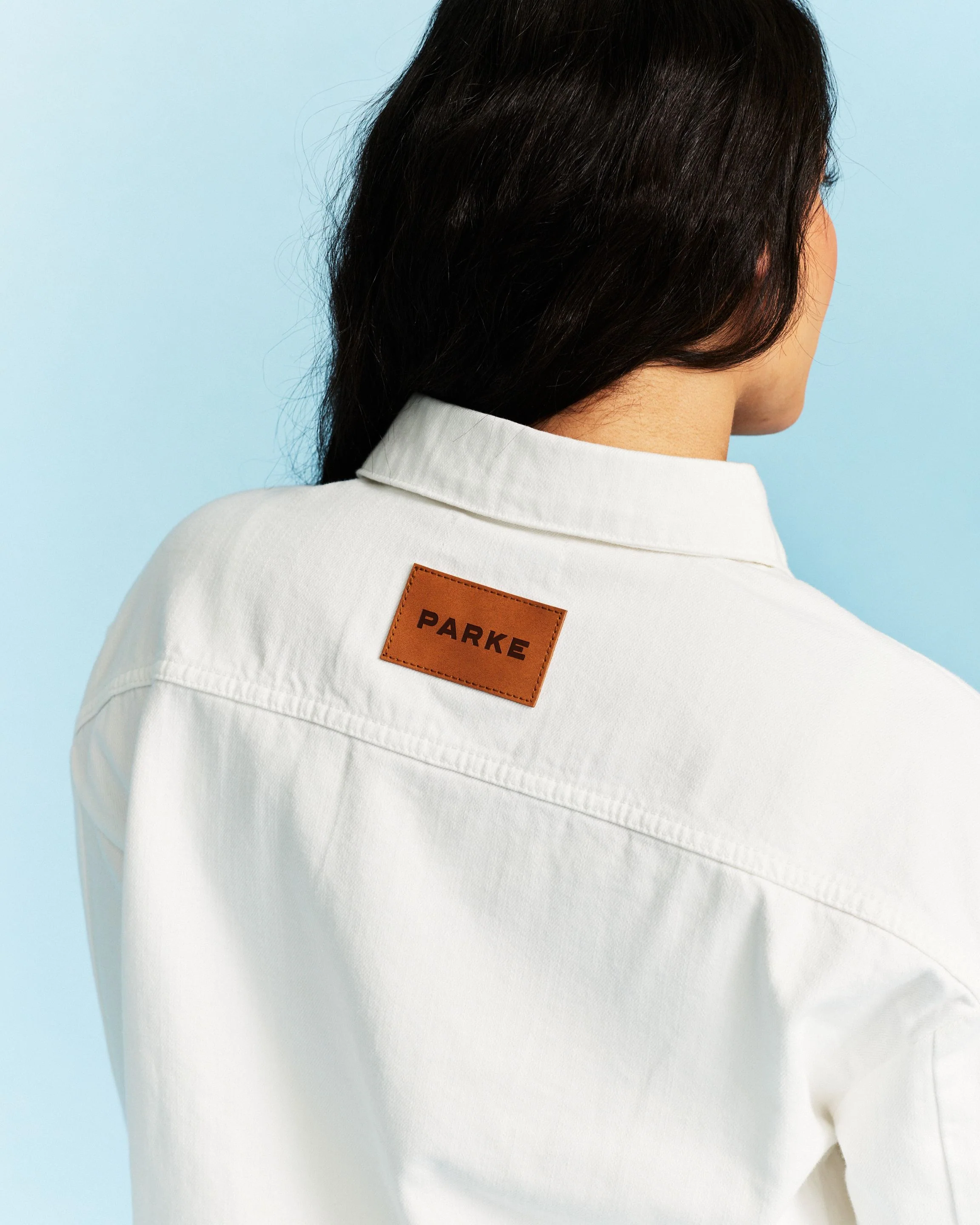 Long Sleeve Denim Shirt - White - Image 5