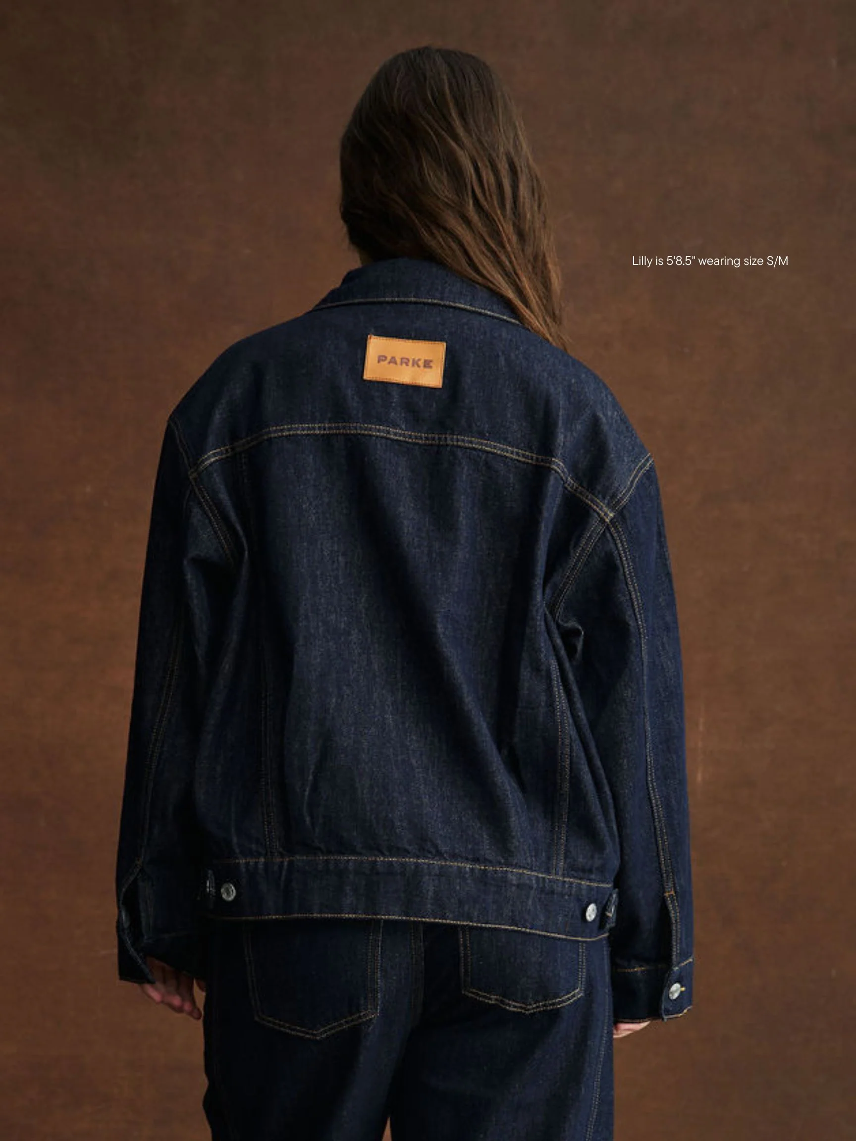 Oversized Denim Jacket - Dark Wash - Image 4