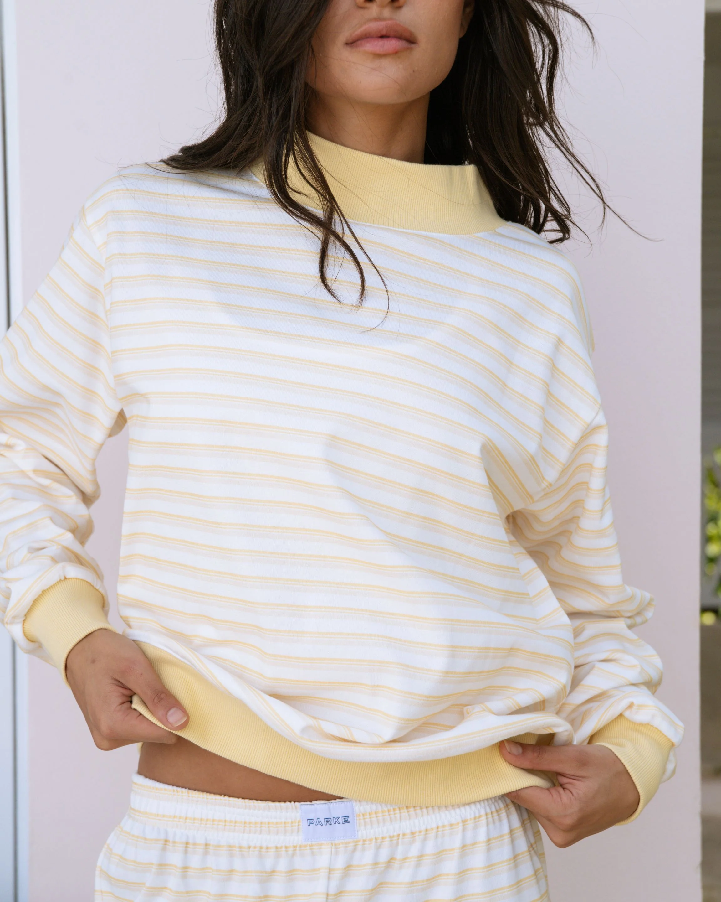 Striped Mockneck Pullover - Sun Stripe - Image 2