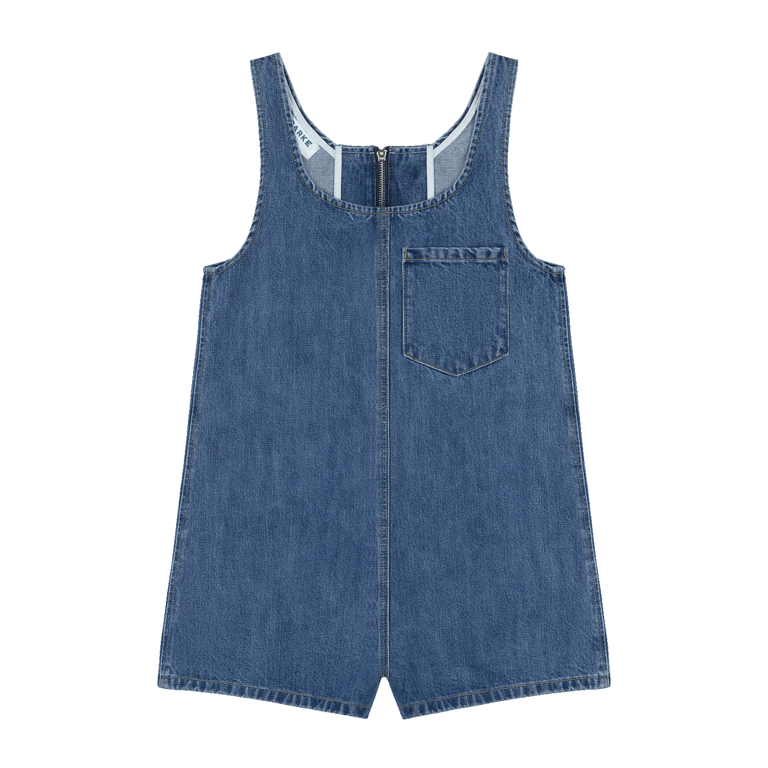 Tank Top Denim Romper - Medium Wash