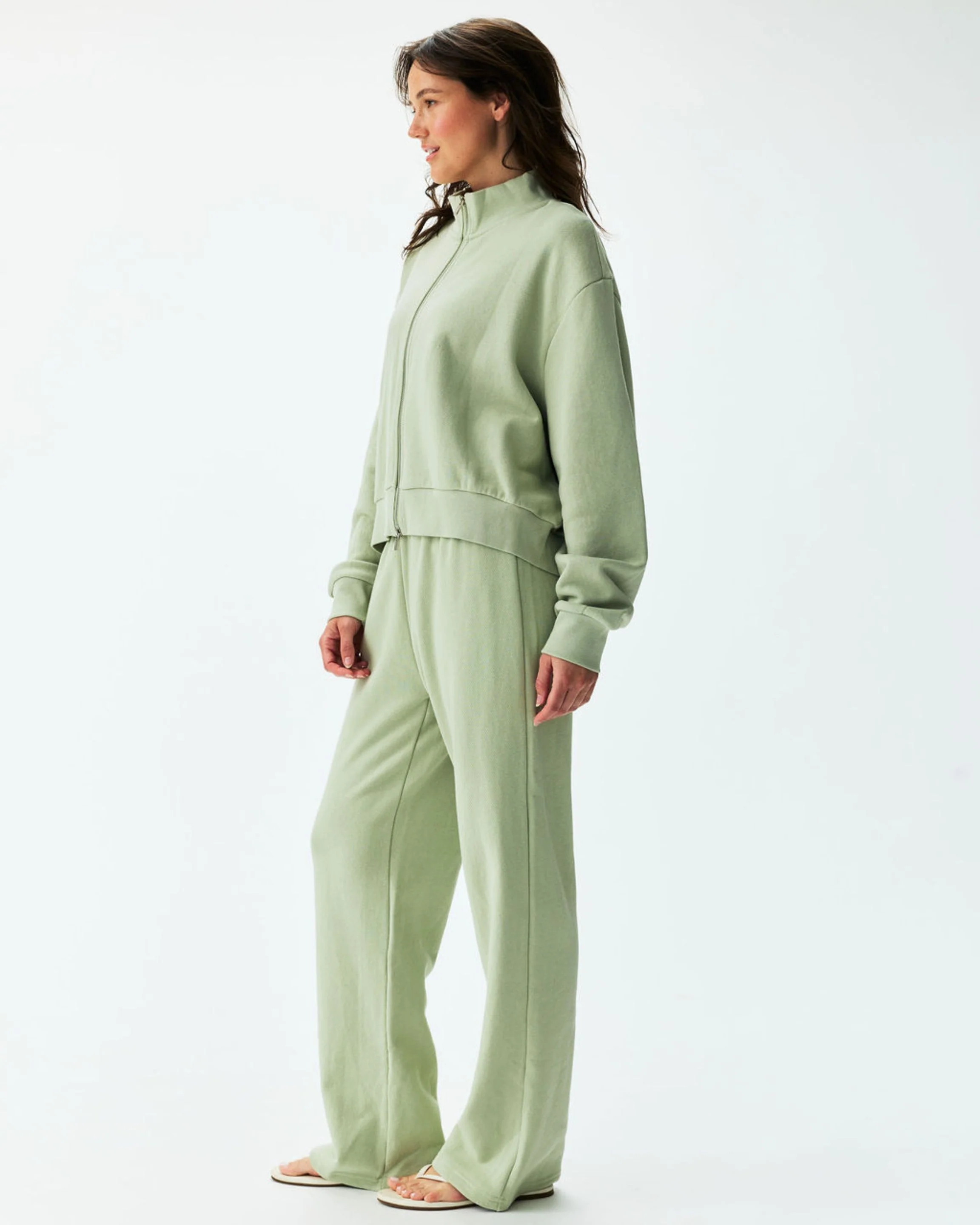 Zip Up Mockneck - Seafoam - Image 3